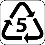 Recyclage des plastiques de type 5 signe